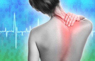 Woman with pain in her back and neck
